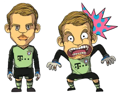 Cartoon Goalkeeper in Green Jersey