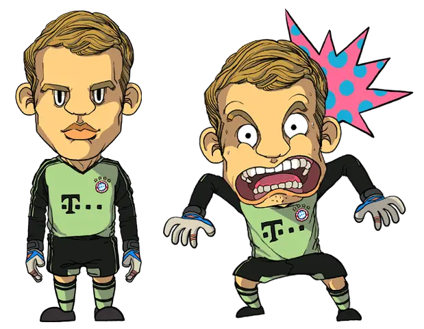 Cartoon Goalkeeper in Green Jersey