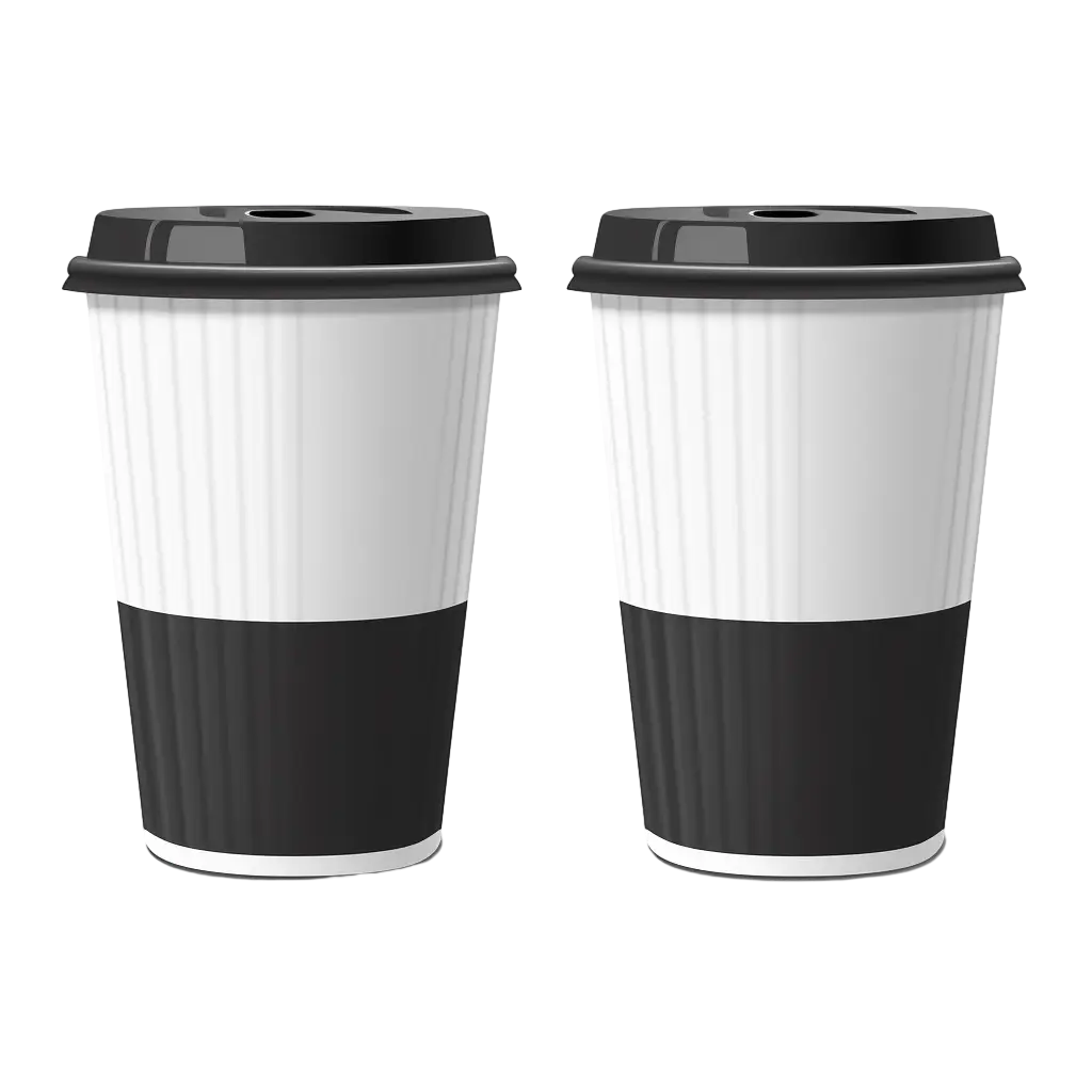 Black and White Disposable Coffee Cups