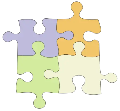 Four Interlocking Puzzle Pieces Illustration