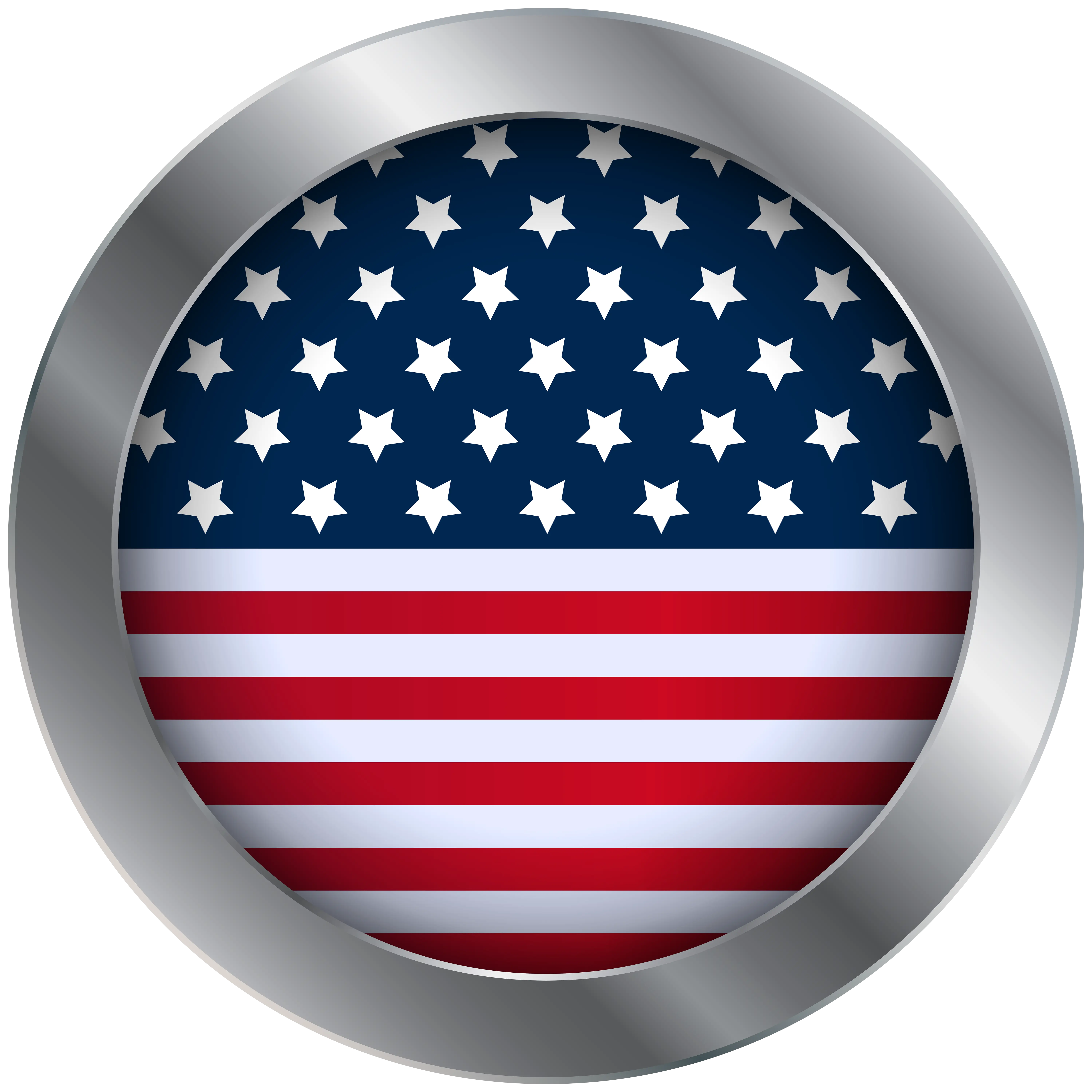American Flag Logo with Metallic Border