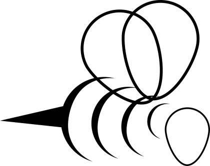 Simple Black Bee Outline