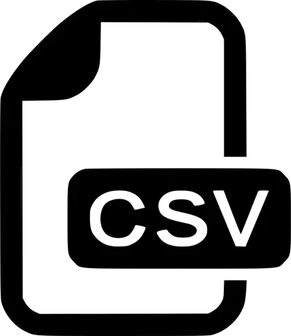 CSV File Icon in Black and White