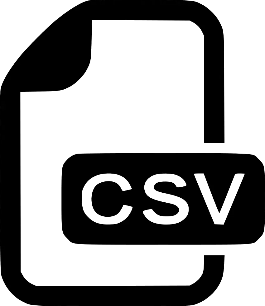 CSV File Icon in Black and White