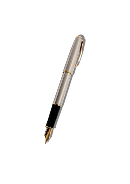 Elegant Metallic Fountain Pen Illustration