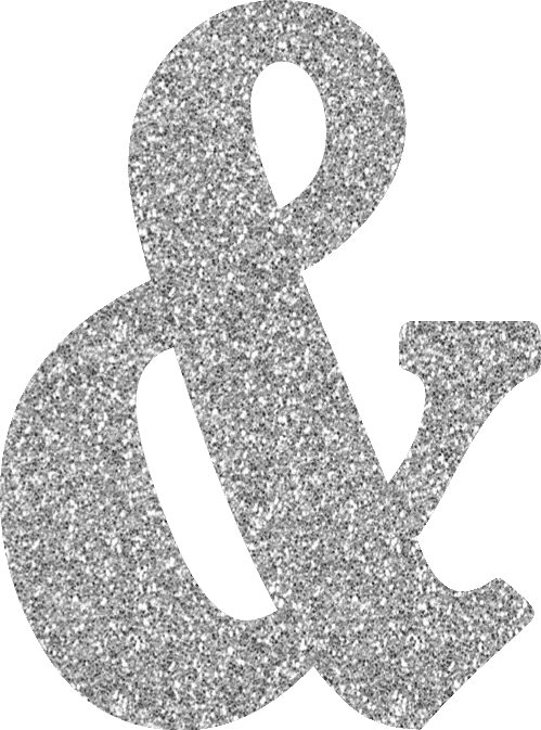 Silver Glitter Ampersand Symbol