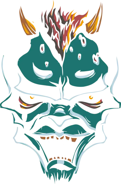 Scary Demon Face Illustration