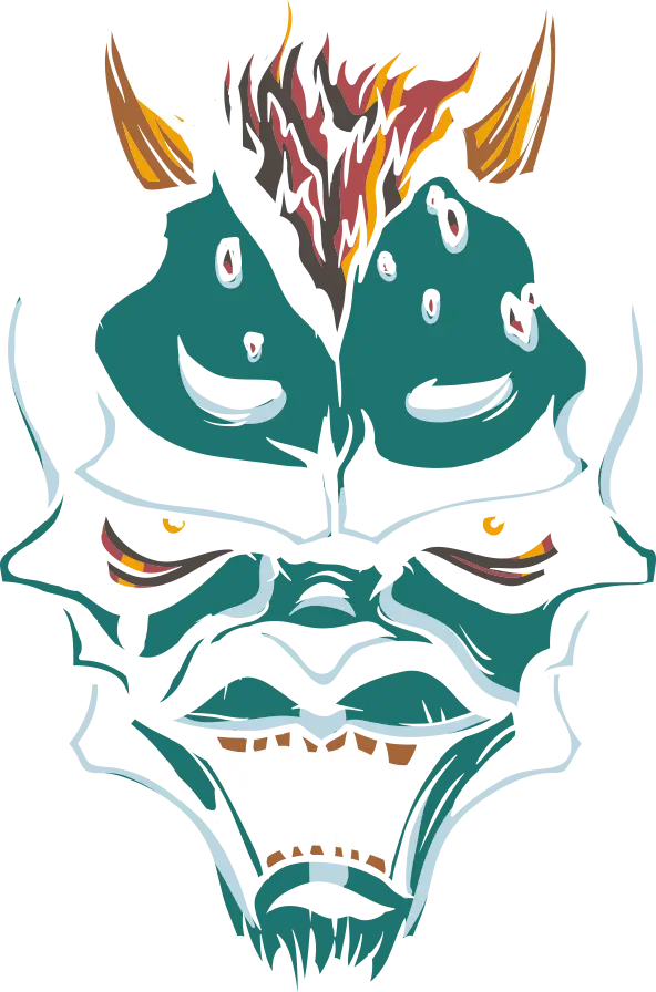 Scary Demon Face Illustration