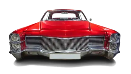 Red Vintage Car Front View