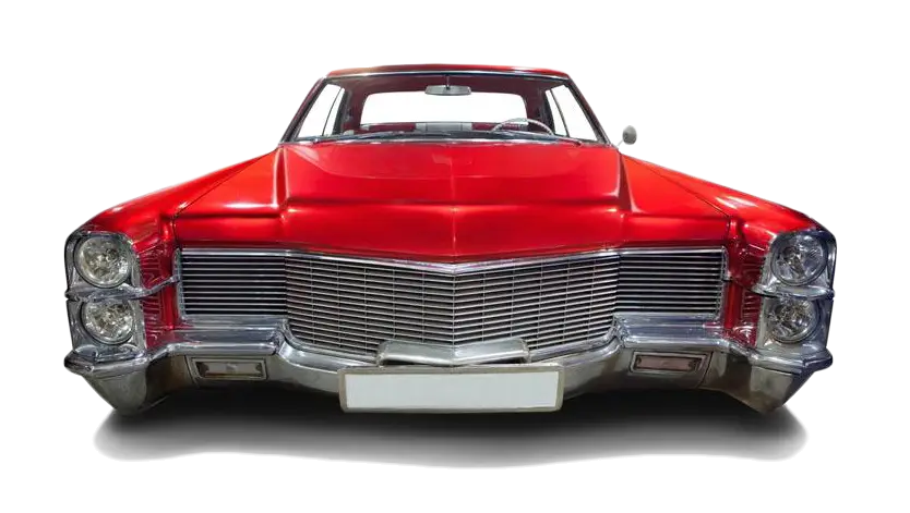 Red Vintage Car Front View
