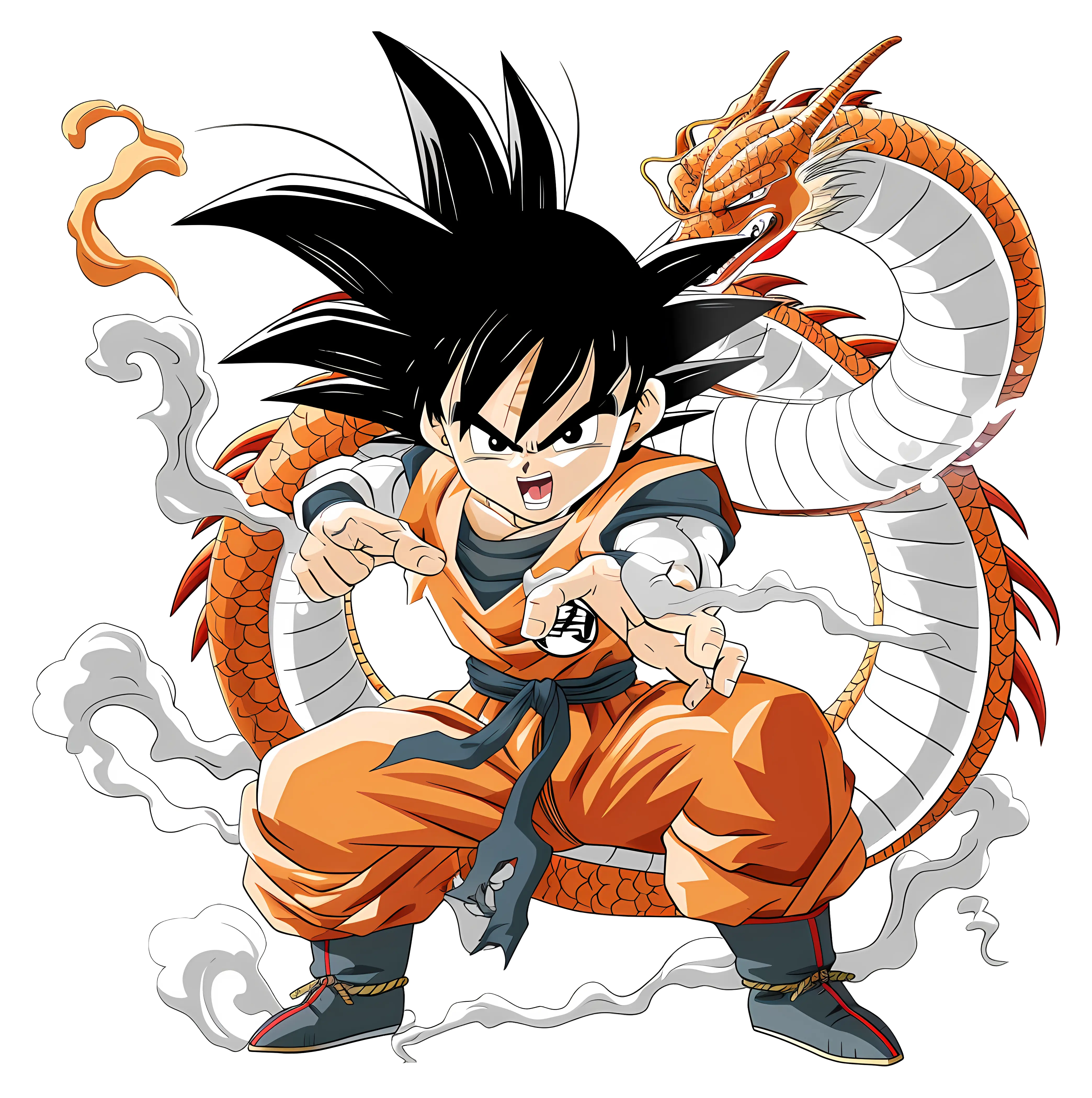 Anime Character with Dragon Art Illustration