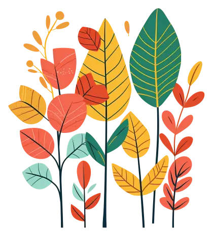 Illustration of Colorful Autumn Leaves