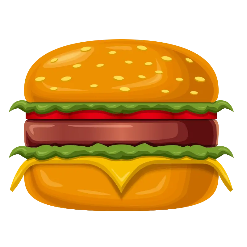Colorful Cheeseburger Illustration