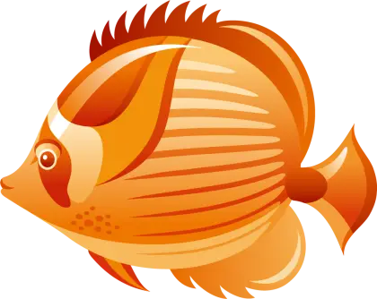 Cartoon Orange Fish Illustration