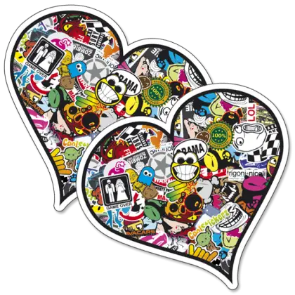 Colorful Sticker Hearts