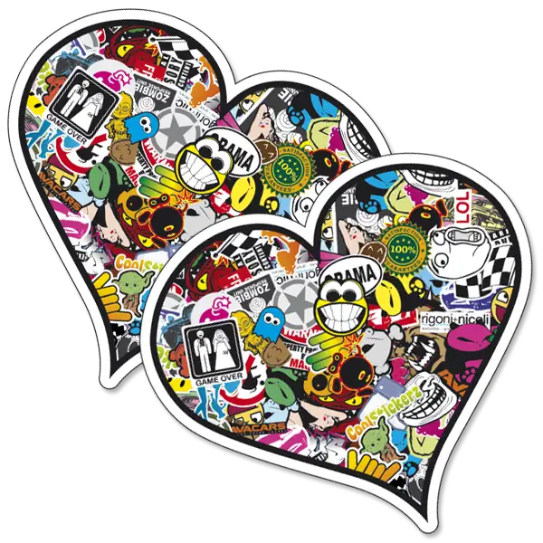 Colorful Sticker Hearts
