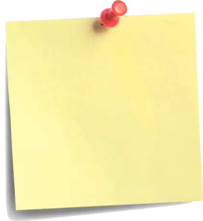 Yellow Sticky Note with Red Pin