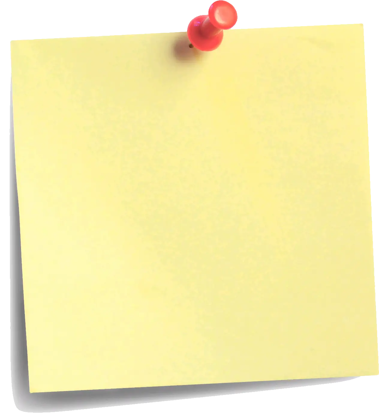 Yellow Sticky Note with Red Pin