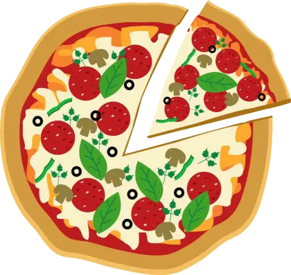 Delicious Pizza with Slice Cut Out