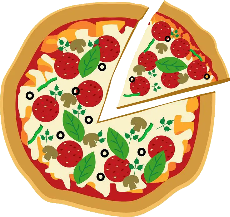 Delicious Pizza with Slice Cut Out
