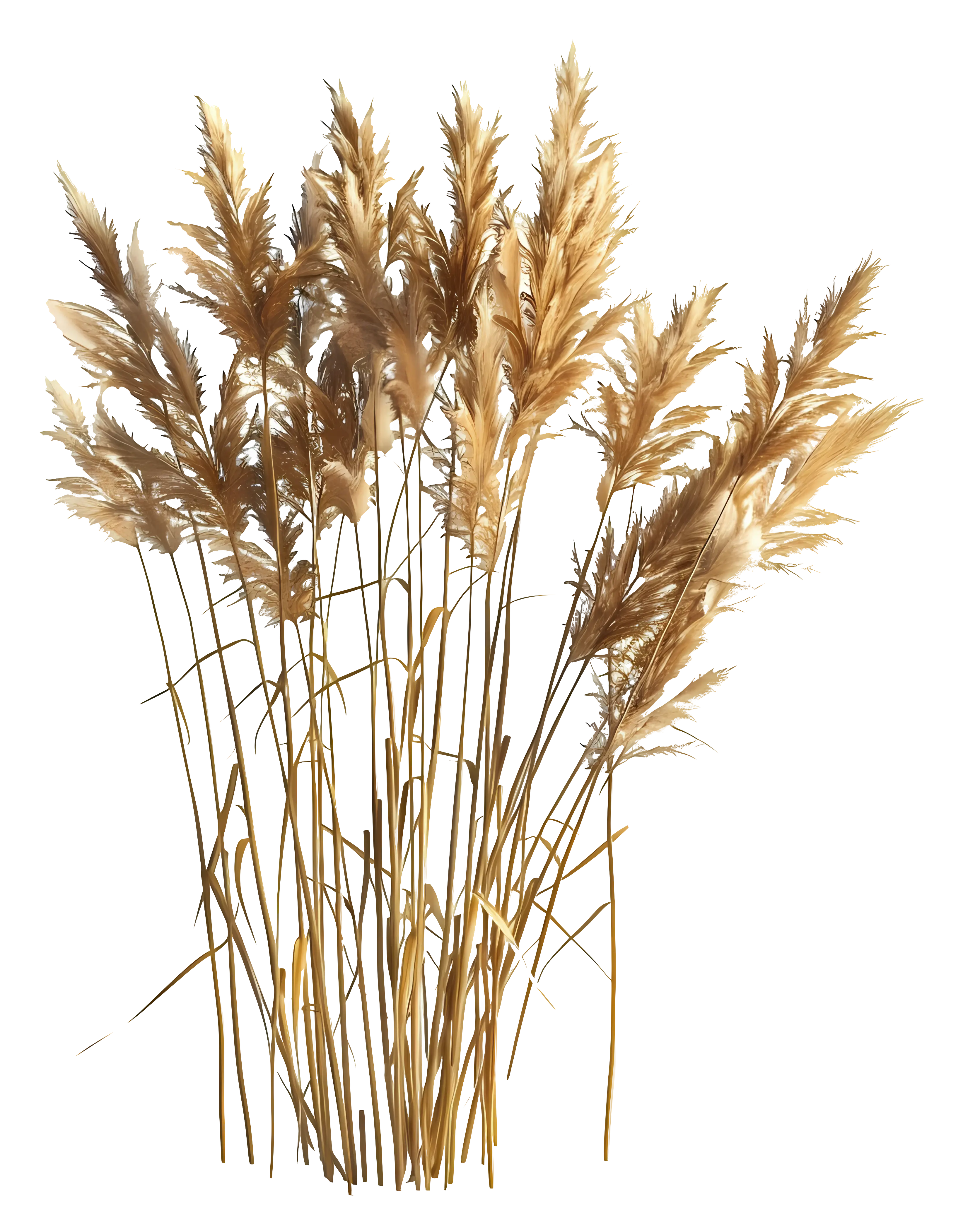 Golden Wheat Stalks in a Natural Cluster