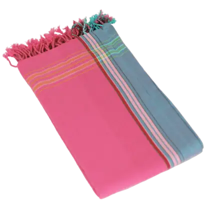 Striped Pink and Blue Woven Fabric