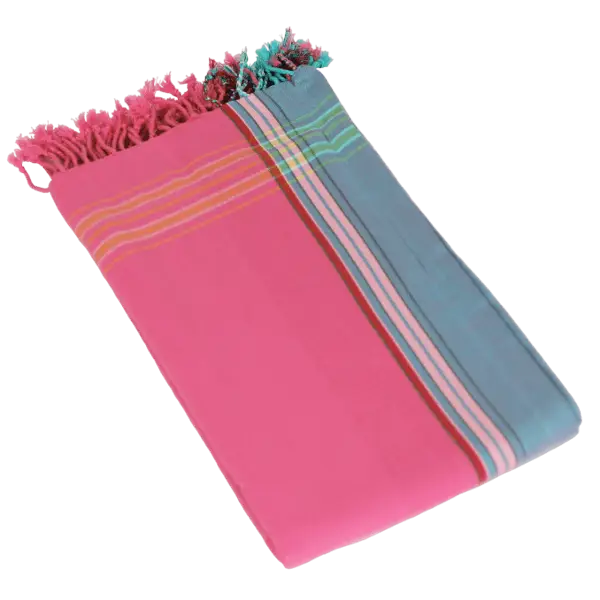 Striped Pink and Blue Woven Fabric