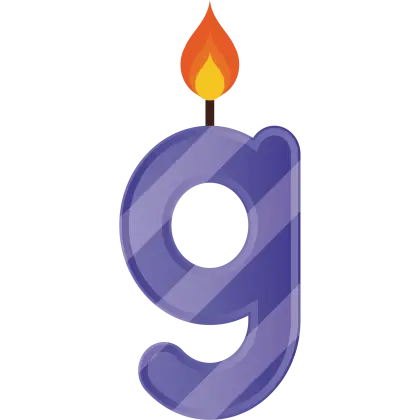 Purple Letter G Candle
