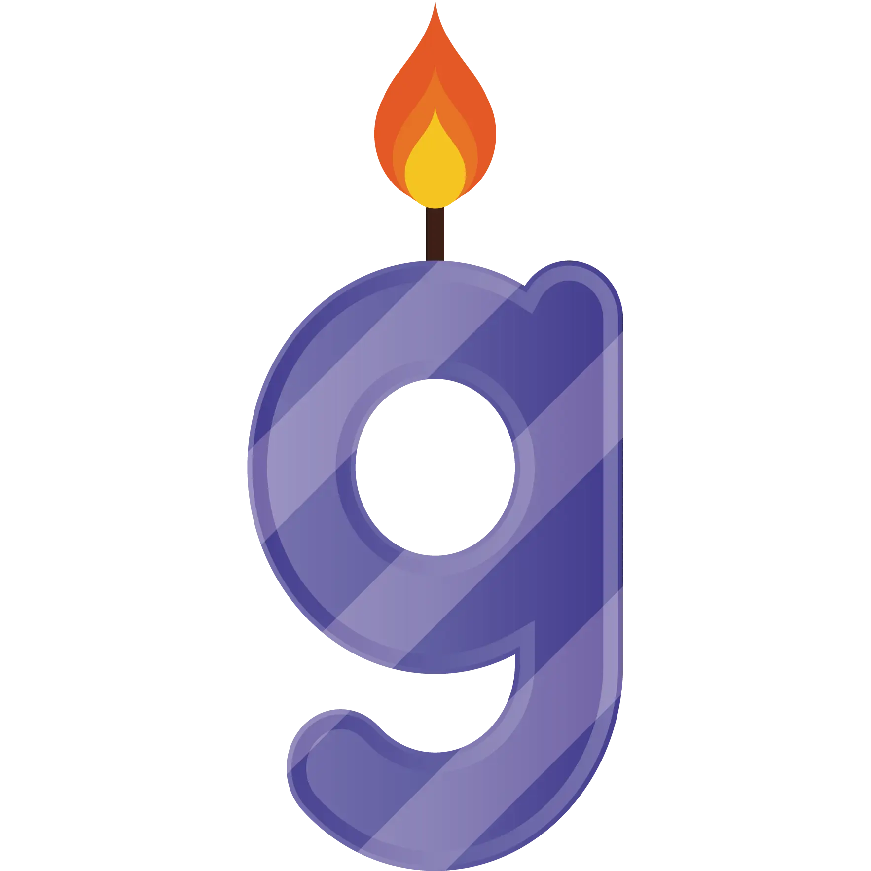 Purple Letter G Candle