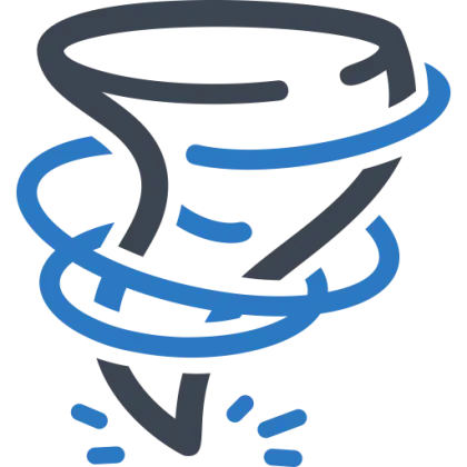 Tornado Icon with Swirl Design