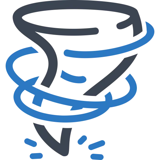 Tornado Icon with Swirl Design