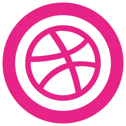 Pink Circular Basketball Logo