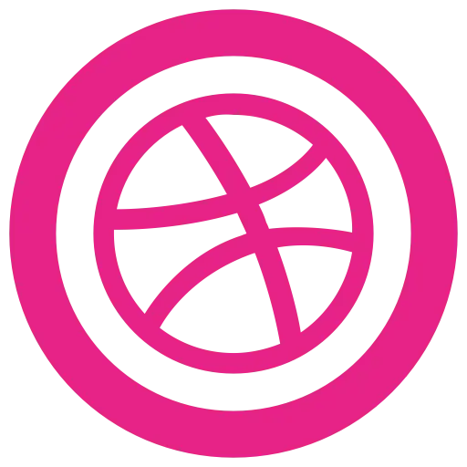 Pink Circular Basketball Logo