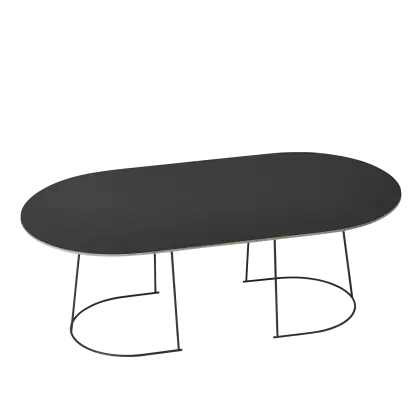 Black Oval Table with Minimalist Design