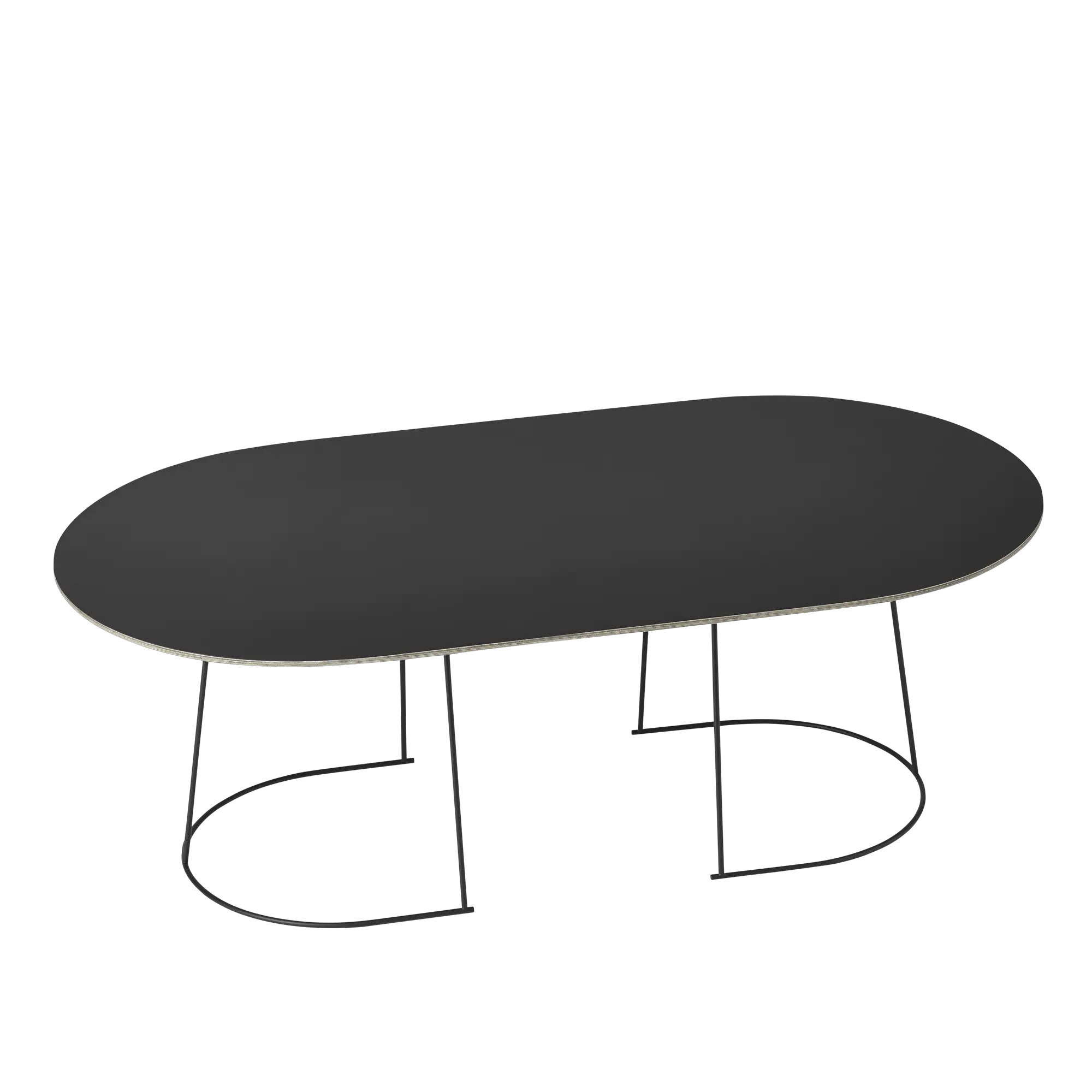 Black Oval Table with Minimalist Design