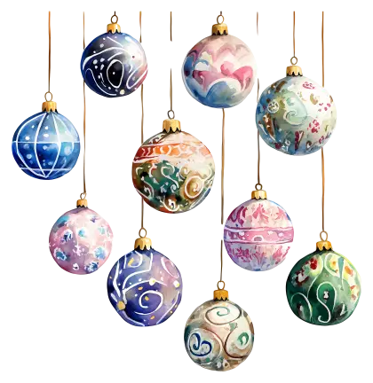 Watercolor Christmas Ornaments for Festive Trees