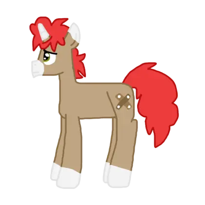 Cartoon Unicorn with Red Mane
