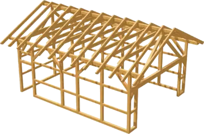 Wooden House Frame for Construction