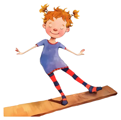Girl Balancing on a Plank