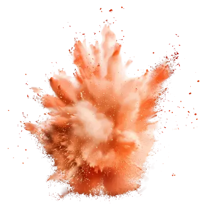 Orange Color Powder Explosion Effect