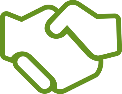 Green Handshake Symbol for Cooperation