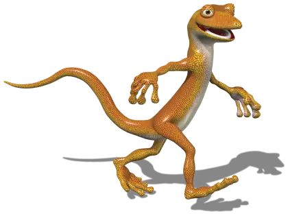 Cartoon Lizard in Walking Pose