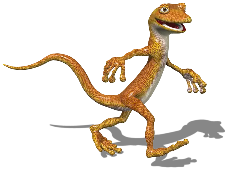 Cartoon Lizard in Walking Pose