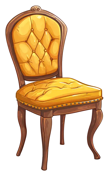 Vintage Yellow Cushioned Chair