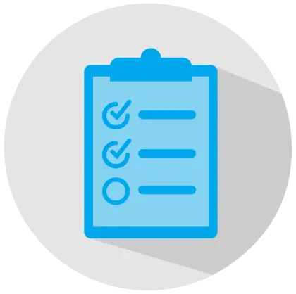 Blue Checklist Clipboard Icon