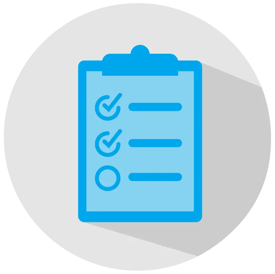 Blue Checklist Clipboard Icon
