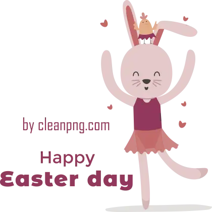 Dancing Easter Bunny with Chick