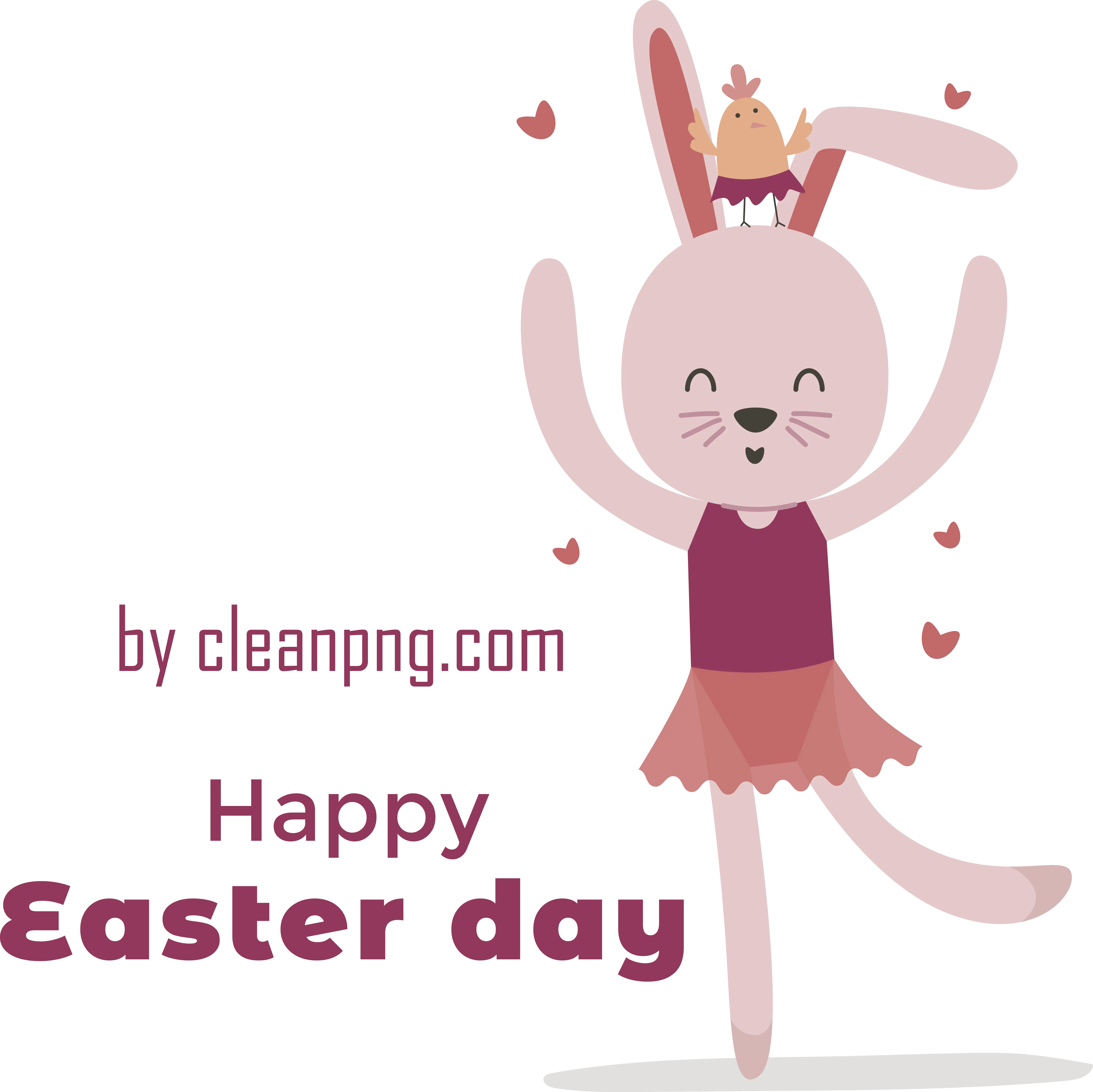 Dancing Easter Bunny with Chick