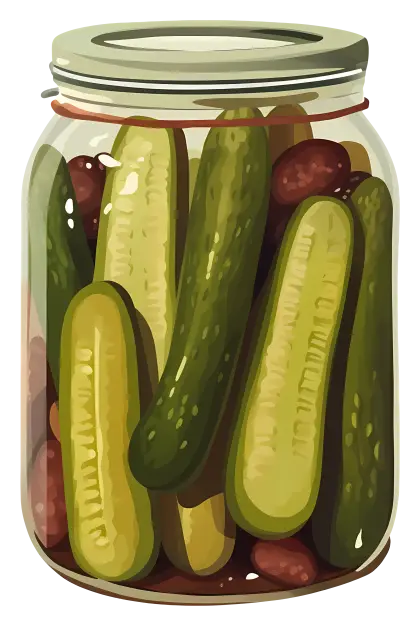Jar of Fresh Pickles Illustration