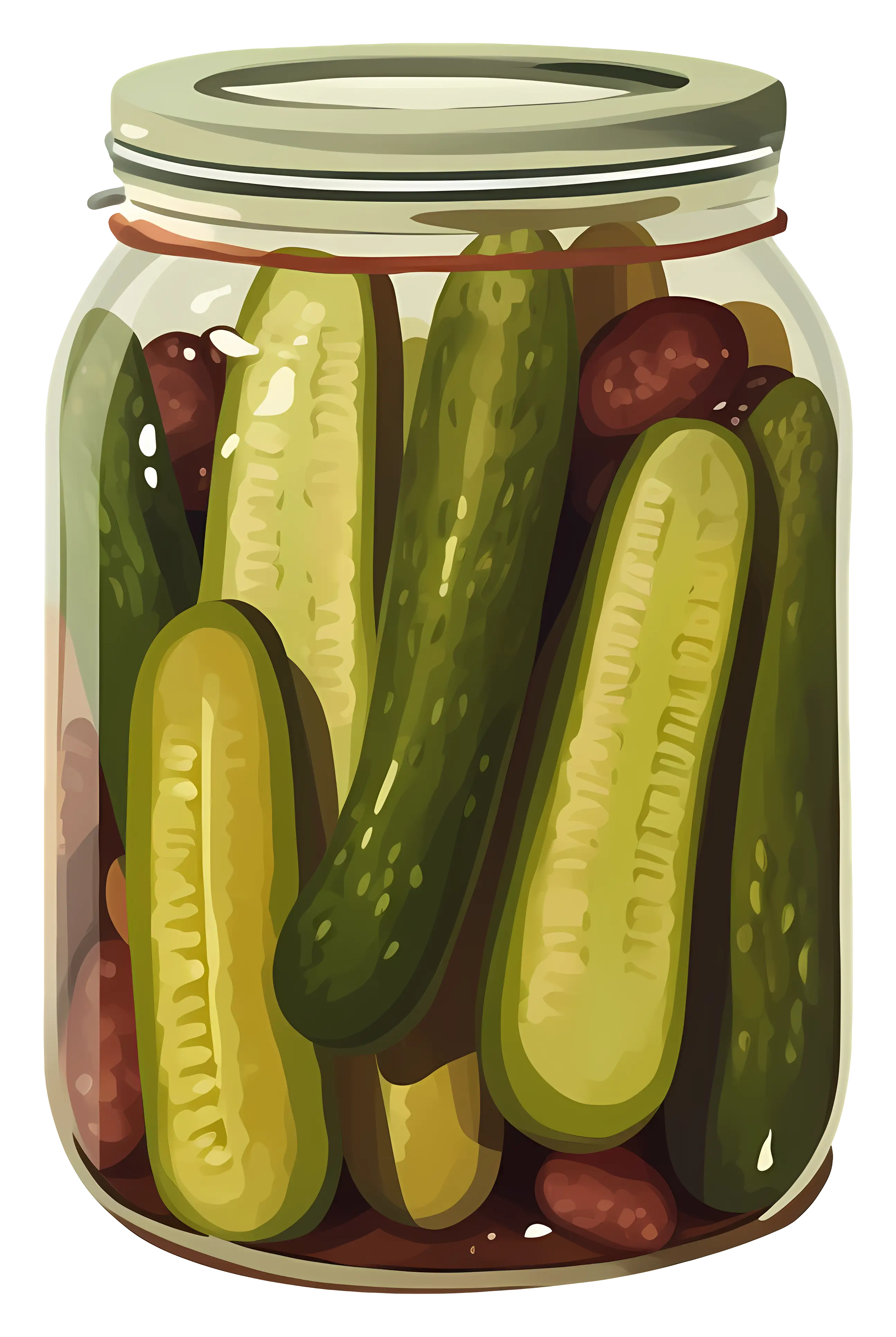 Jar of Fresh Pickles Illustration